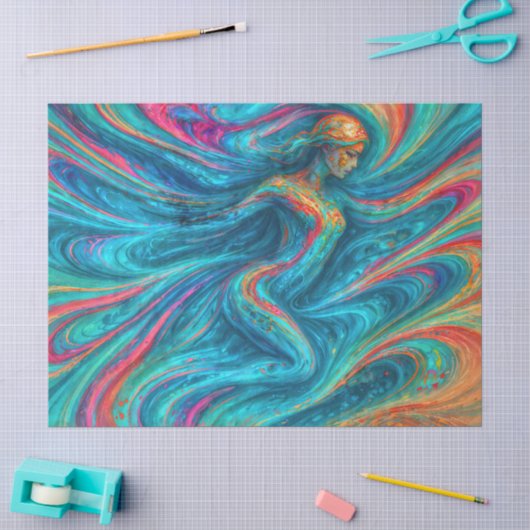 "Chromisca" - Fluid Enchantress Portret Tissuepapier (Craft)