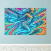 “Chromisca” - Portret van vloeiende betovering Canvas Afdruk (Insitu (Houten vloer))