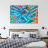 “Chromisca” - Portret van vloeiende betovering Canvas Afdruk (Insitu (Slaapkamer))