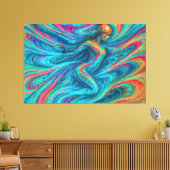 “Chromisca” - Portret van vloeiende betovering Canvas Afdruk (Insitu (Woonkamer))