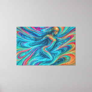 “Chromisca” - Portret van vloeiende betovering Canvas Afdruk