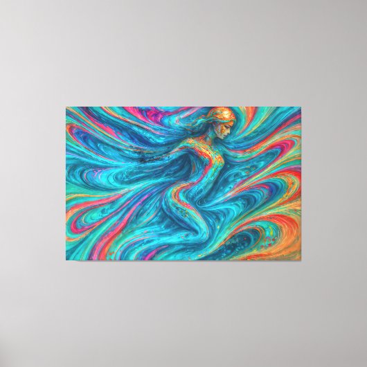 “Chromisca” - Portret van vloeiende betovering Canvas Afdruk (Voorkant)