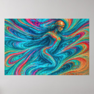 “Chromisca” - Portret van vloeiende betovering Poster