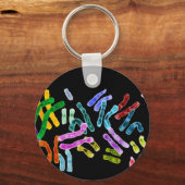 Chromosomzwarte achtergrond sleutelhanger (Voorkant)
