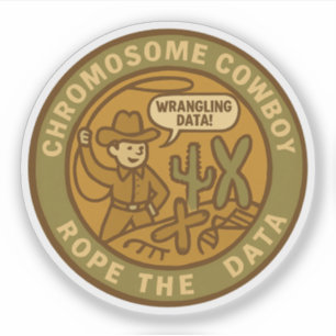 Chromosoom Cowboy Die de Data Als een Pro Lasseert Sticker