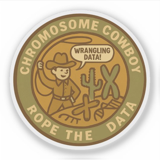 Chromosoom Cowboy Die de Data Als een Pro Lasseert Sticker (Voorkant)