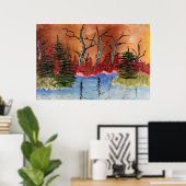 Chronic Damage "Arlington Pond" Org. Kunst Poster (Thuiskantoor)