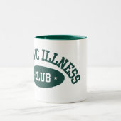 Chronic Illness Club Mug, Cute Gift for Spoonies Tweekleurige Koffiemok (Center)