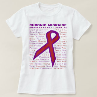 Chronic Migraine Aware - Symptomen & lint met lijn T-shirt