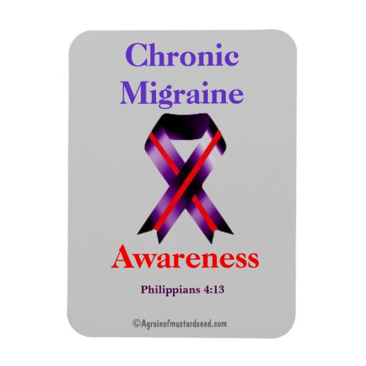 Chronic Migraine Awareness Ribbon Magneet (Verticaal)