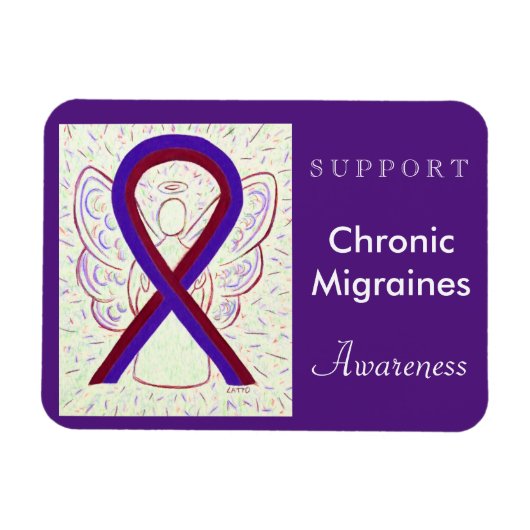 Chronic Migraines Awareness Ribbon Angel Magnet Magneet (Horizontaal)
