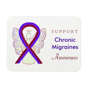 Chronic Migraines Awareness Ribbon Angel Magnets Magneet