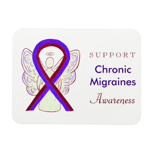 Chronic Migraines Awareness Ribbon Angel Magnets Magneet (Horizontaal)