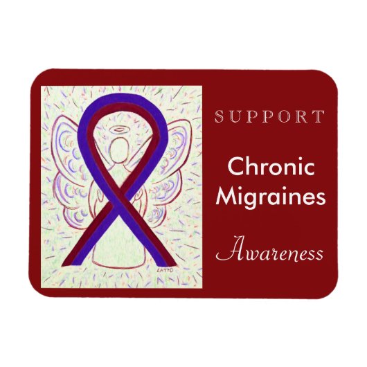 Chronic Migraines Awareness Ribbon Angel Magnets Magneet (Horizontaal)