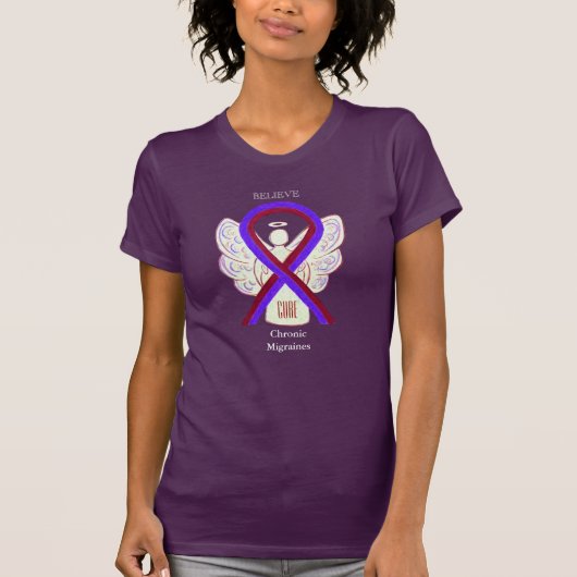 Chronic Migraines Awareness Ribbon Custom Clothing T-shirt (Voorkant)
