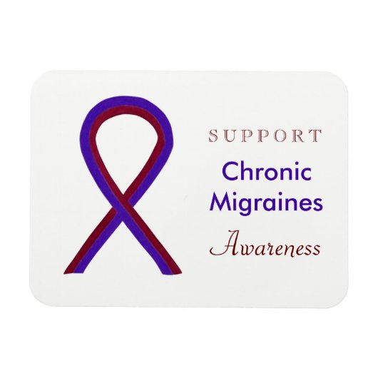 Chronic Migraines Awareness Ribbon Custom Magnet Magneet (Horizontaal)