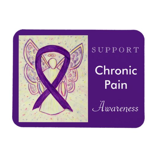 Chronic Pain Awareness Ribbon Angel Custom Magnet Magneet (Horizontaal)