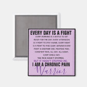 Chronic Pain Warrior (volledig aanpasbaar) Magneet (Voorkant / Achterkant)