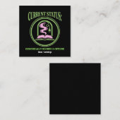 Chronically Booked & Offline Analog Reading Escape Vierkante Visitekaartje (Voorkant / Achterkant)