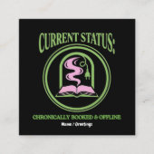 Chronically Booked & Offline Analog Reading Escape Vierkante Visitekaartje (Voorkant)