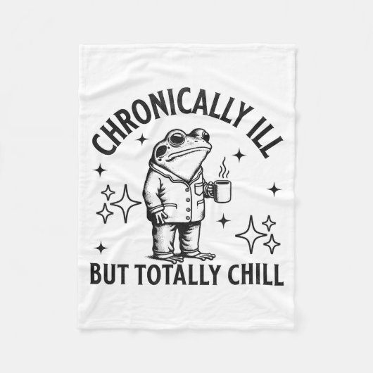 Chronically Ill Funny Frog Chronic Pain &amp; Illn Fleece Deken (Voorkant)