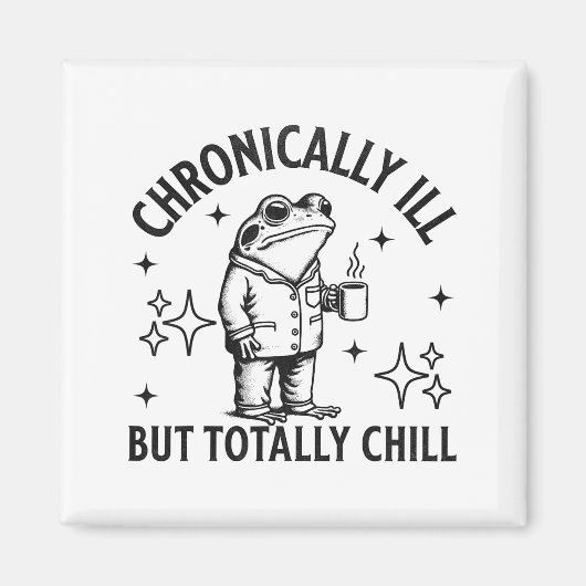 Chronically Ill Funny Frog Chronic Pain & Illn Magneet (Voorkant)