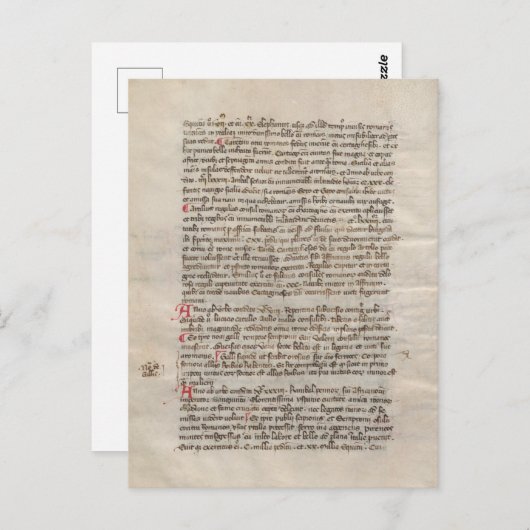 Chronicle Medieval Manuscript Anent Historisch Briefkaart (Voorkant / Achterkant)