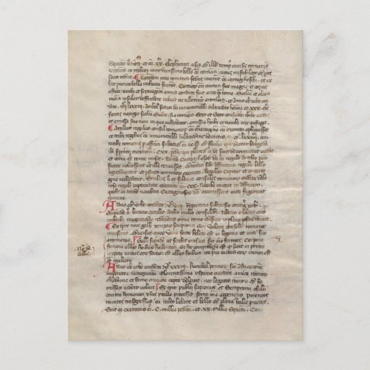 Chronicle Medieval Manuscript Anent Historisch Briefkaart (Voorkant)