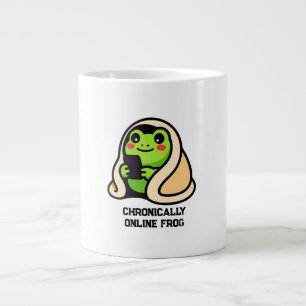 chronisch online kikker grappige meme grote koffiekop