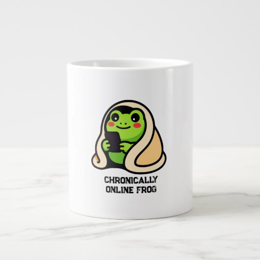 chronisch online kikker grappige meme grote koffiekop (Voorkant)
