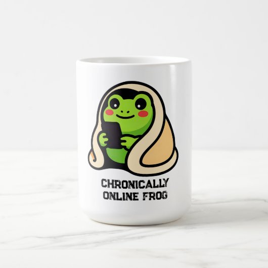 chronisch online Kikker Grappige Meme Koffiemok (Center)