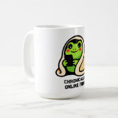 chronisch online Kikker Grappige Meme Koffiemok (Voorkant links)