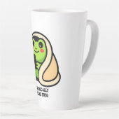 chronisch online kikker grappige meme latte mok (Rechterhoek)