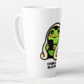 chronisch online kikker grappige meme latte mok (Linkerhoek)