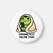 chronisch online Kikker Grappige Meme Magneet (Voorkant)