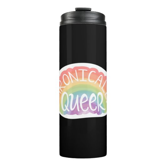 Chronisch queer Sticker Thermosbeker (Voorkant)