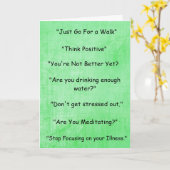 Chronisch zieke "dingen die ik niet wil zeggen" wo kaart (Gele Bloem)