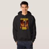 Chronische IBS Funny Cringe Hard Skelet Meme Flame Hoodie (Voorkant volledig)