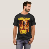Chronische IBS Funny Cringe Hard Skelet Meme Flame T-shirt (Voorkant volledig)