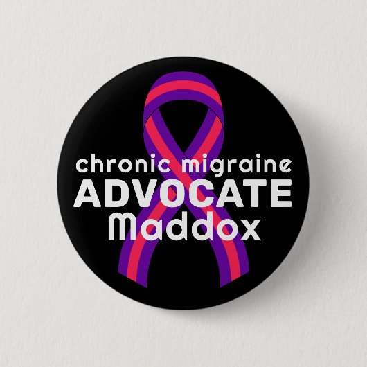 Chronische migraine Advocate Black Button (Voorkant)