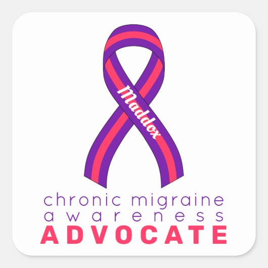Chronische migraine Advocate White Square Sticker (Voorkant)