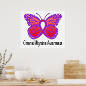Chronische migraine Awareness Butterfly Poster (Keuken)