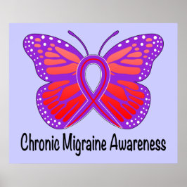 Chronische migraine Awareness Butterfly Poster