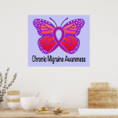 Chronische migraine Awareness Butterfly Poster (Keuken)