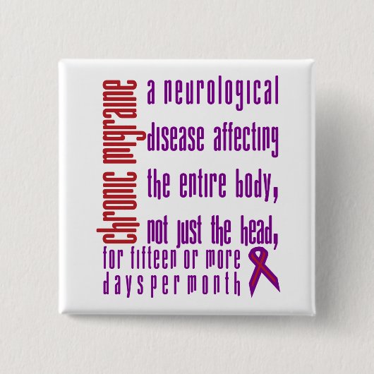 Chronische migraine - Neurologische Button (Voorkant)