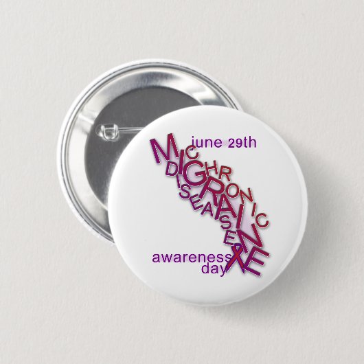 Chronische migraine-ziekte - Word-krambel - Button (Voorkant /achterkant)