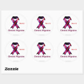 Chronische migrainebewustwording ronde sticker (Vel)
