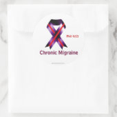 Chronische migrainebewustwording ronde sticker (Tas)