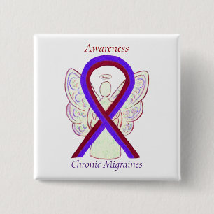 Chronische migraines Awareness Ribbon Angel Button
