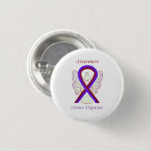 Chronische migraines Awareness Ribbon Angel Button (Voorkant /achterkant)